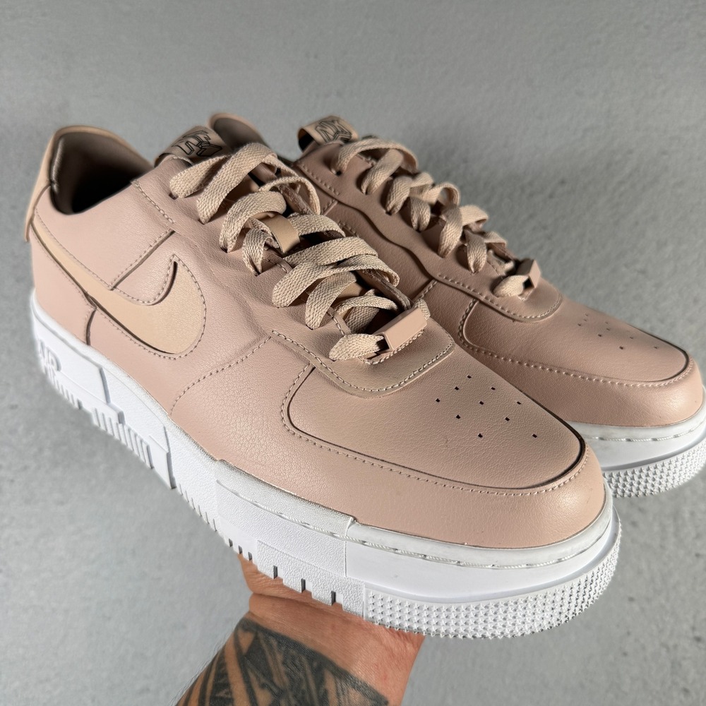 Nike Air Force 1 Pixel Particle Beige Pink CK6649-200 Womens Size 12 Sneaker